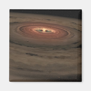 Ein brauner Zwerg, umgeben von einer wirbelnden Sc Magnet