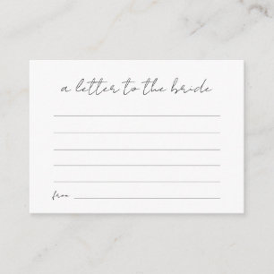 Ein Brief an das moderne Brautparty der Braut Begleitkarte