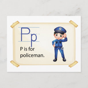 Ein Brief P für Polizisten Postkarte