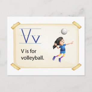 Ein Brief V für Volleyball Postkarte