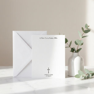 Ein Brief von Pastor Vintage Wood Cross Church Mitteilungskarte