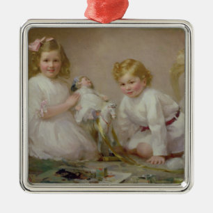Ein Bruder und eine Schwester, die, 1915 spielen Ornament Aus Metall