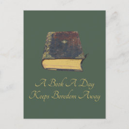 Ein Buch am Tag Behalte Langeweile weg Postkarte