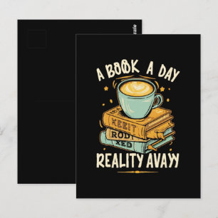 Ein Buch am Tag behalte Realität weg Postkarte