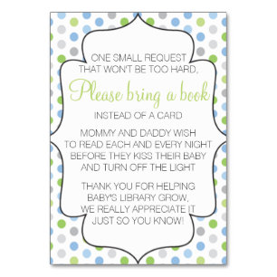 Ein Buch anstelle einer Karteneinlage mitbringen Tischnummer