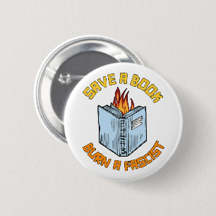 Ein Buch Burn a Faschist gerettet Button