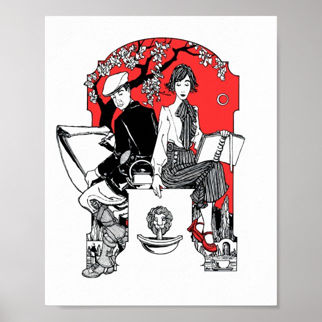 Ein Buch in der Dämmerung Poster (Vorne)