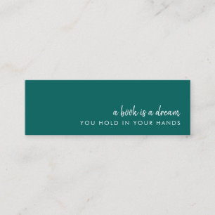 Ein Buch ist ein Traum Aquamarine Green Mini-Les Mini Visitenkarte