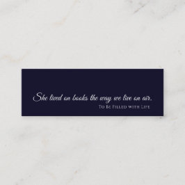 Ein Buch ist ein Traum | Modernes Design für blaue Mini Visitenkarte