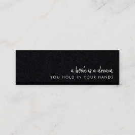 Ein Buch ist eine Dream Modern Black Mini Lesezeic Mini Visitenkarte