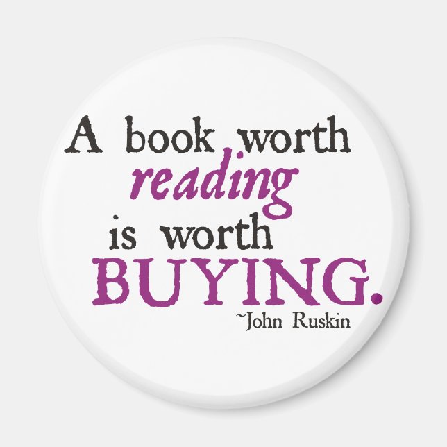 Ein Buch lesen lohnt sich zu kaufen Magnet (Vorne)