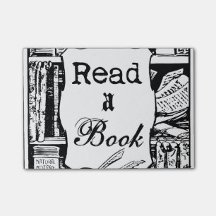 Ein Buch lesen Post-it Klebezettel