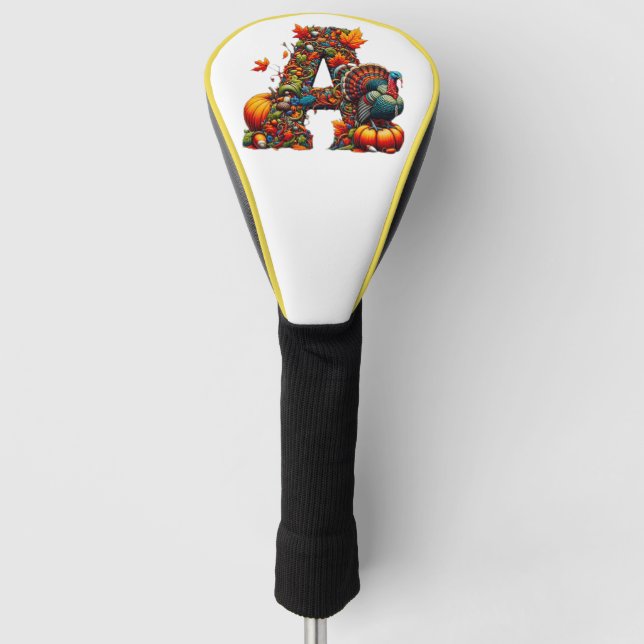 Ein Buchstabe A im Thanksgiving-Stil Golf Headcover (Vorderseite)