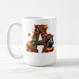 Ein Buchstabe A im Thanksgiving-Stil Kaffeetasse