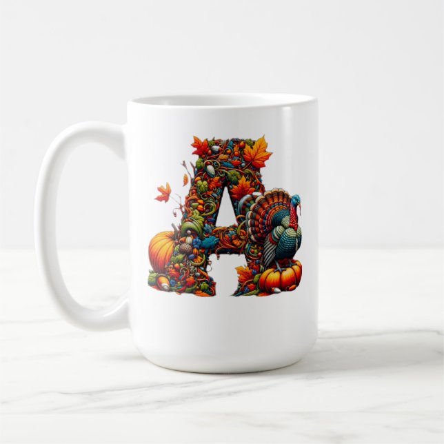 Ein Buchstabe A im Thanksgiving-Stil Kaffeetasse (Links)