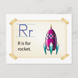 Ein Buchstabe R für Raketen Postkarte