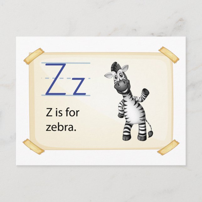 Ein Buchstabe Z für Zebra Postkarte (Vorderseite)