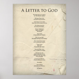"Ein Buchstabe zum Gott" religiöses Gedicht Poster