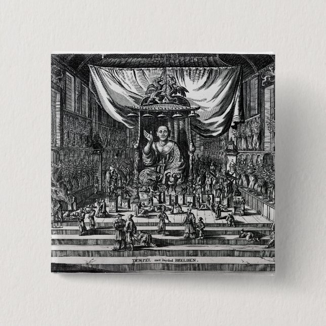 Ein buddhistischer Tempel, eine Illustration Button (Vorderseite)