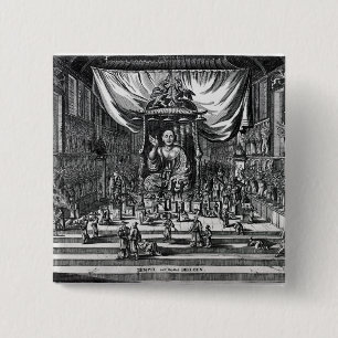 Ein buddhistischer Tempel, eine Illustration Button