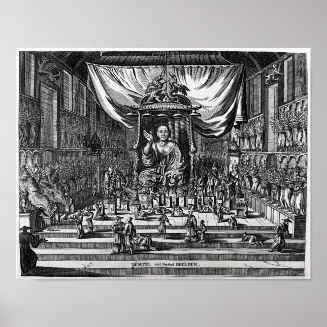 Ein buddhistischer Tempel, eine Illustration Poster (Vorne)