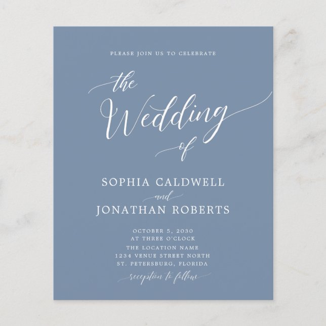 Ein Budget für alle in einem Dusty Blue Wedding (Vorderseite)