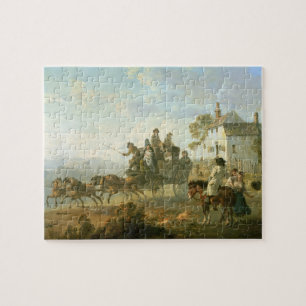 Ein Bühne-Zug auf einer Land-Straße, 1792 (Öl a Puzzle