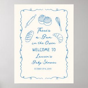 Ein Bun im Oven Baking Boy Baby Dusche Willkommen Poster
