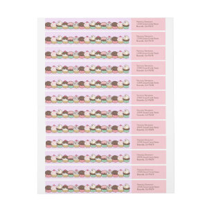 Ein Bündel Cupcakes-Wrap-Around-Adressetiketten