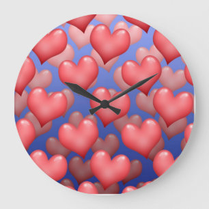 Ein Bündel Herzen Große Wanduhr