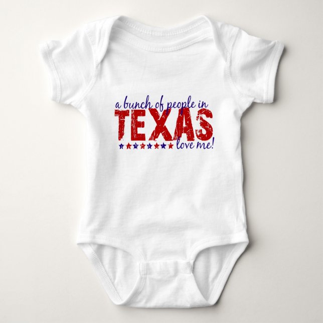 Ein Bündel Leute in Texas-Liebe ich! Baby Strampler (Vorderseite)