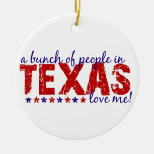 Ein Bündel Leute in Texas-Liebe ich! Verzierung Keramik Ornament