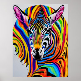 Ein bunter Regenbogenzebra Poster