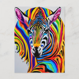 Ein bunter Regenbogenzebra Postkarte