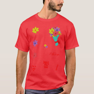 Ein buntes Bouquet mit Blume - Set-Pack T-Shirt