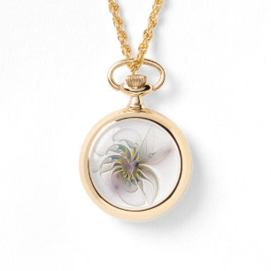 Ein buntes Fraktal-Ornament. Abstrakte Blume Armbanduhr