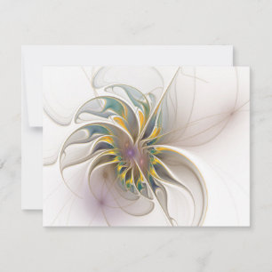 Ein buntes Fraktal-Ornament. Abstrakte Blume Dankeskarte