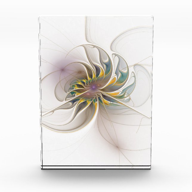 Ein buntes Fraktal-Ornament. Abstrakte Blume Fotoblock (Vorderseite)