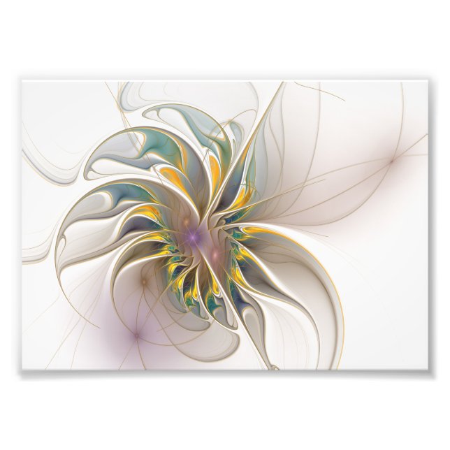 Ein buntes Fraktal-Ornament. Abstrakte Blume Fotodruck (Vorne)