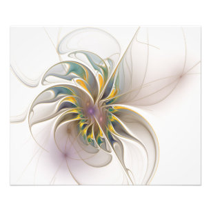 Ein buntes Fraktal-Ornament. Abstrakte Blume Fotodruck