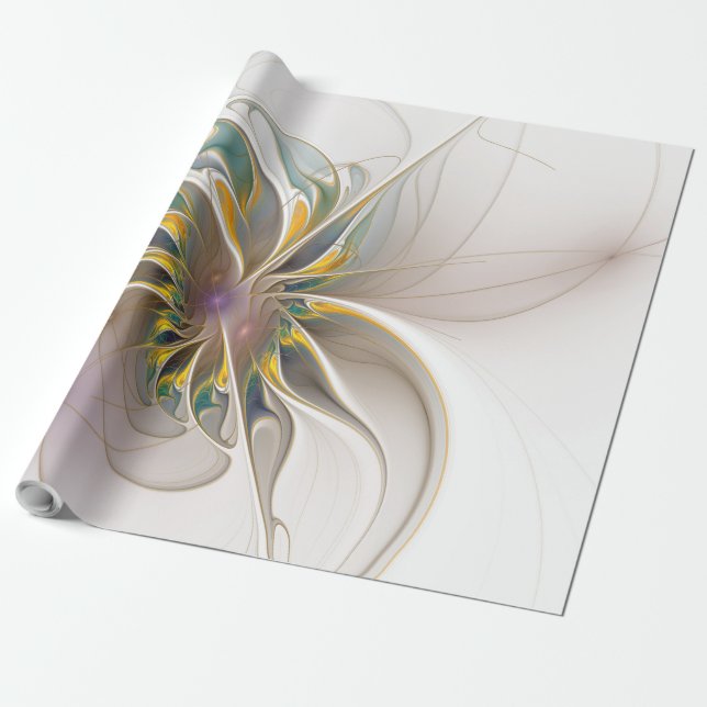 Ein buntes Fraktal-Ornament. Abstrakte Blume  Geschenkpapier (Ungerollt)