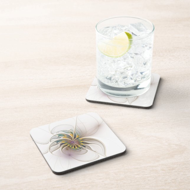 Ein buntes Fraktal-Ornament. Abstrakte Blume Getränkeuntersetzer (Rechte Seite)