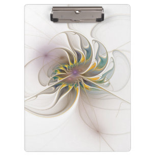 Ein buntes Fraktal-Ornament. Abstrakte Blume Klemmbrett