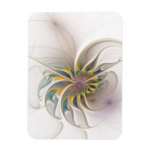 Ein buntes Fraktal-Ornament. Abstrakte Blume Magnet