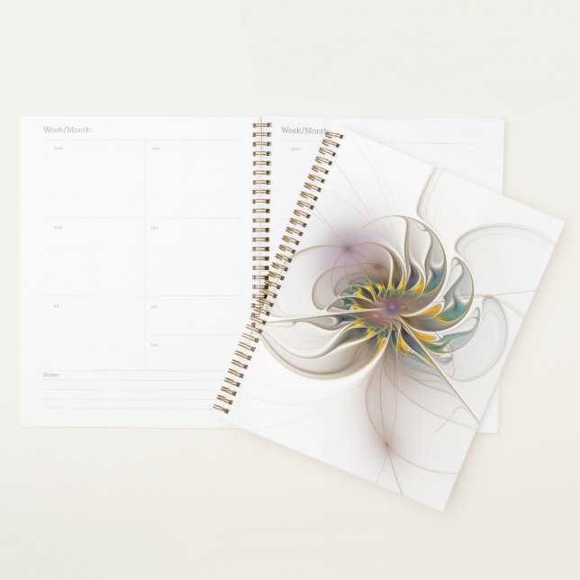 Ein buntes Fraktal-Ornament. Abstrakte Blume Planer (Anzeige)