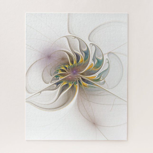 Ein buntes Fraktal-Ornament. Abstrakte Blume Puzzle (Vertikal)