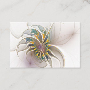 Ein buntes Fraktal-Ornament. Abstrakte Blume Terminkarte