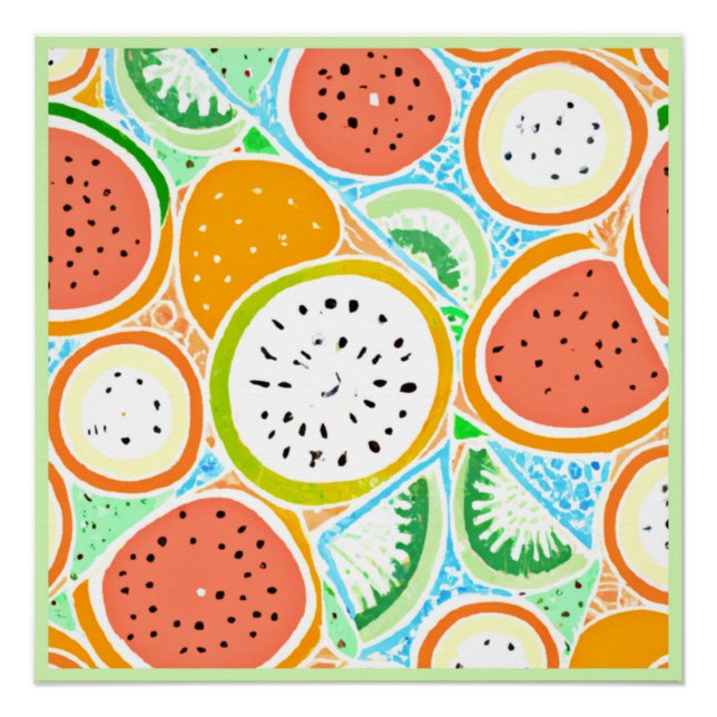 Ein buntes Fruchtspiel Kunst und Kultur Poster (Vorderseite)