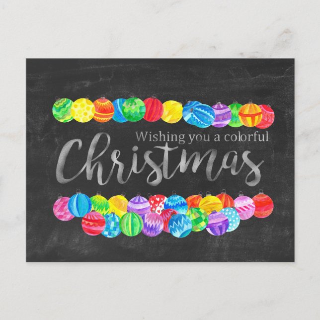 Ein buntes Weihnachtsfest Postkarte (Vorderseite)
