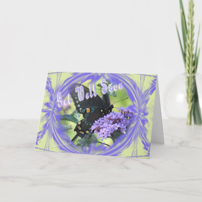 Ein Butterfly GetWellWish-Kann sich in Wörtern änd Karte (Vorderseite)